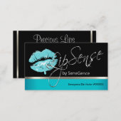 Teal Drip Lip and Silver Business Card (Front/Back)