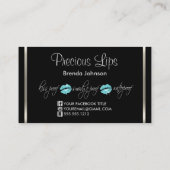 Teal Drip Lip and Silver Business Card (Back)