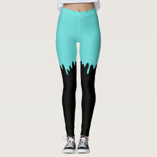 Teal Dripping Slime Leggings
