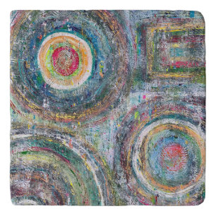 Teal Driven Marble Trivet