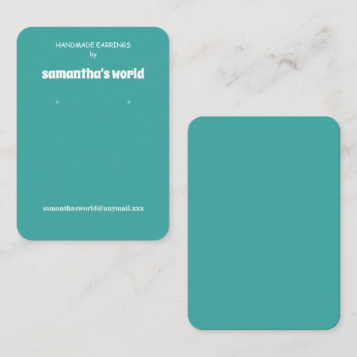Teal Earring Display Business Card
