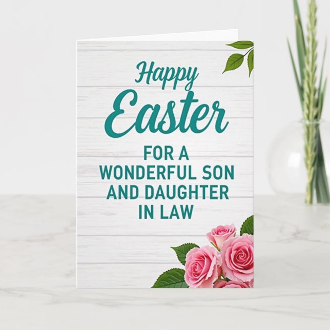 Teal Easter Wonderful Family Card (Front)