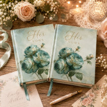 Teal Edged Cream Oil Paint Rose Decoupage