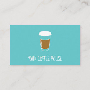 Teal Editable Coffee House Stamp loyalty card