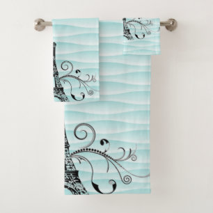 Teal Eiffel Towel Flourish Towel Set