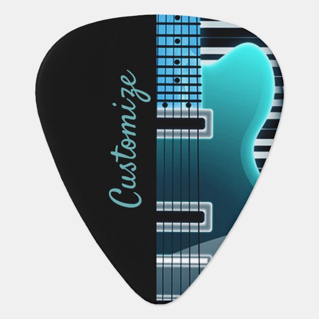 Teal Electric Guitar Guitar Pick (Front)