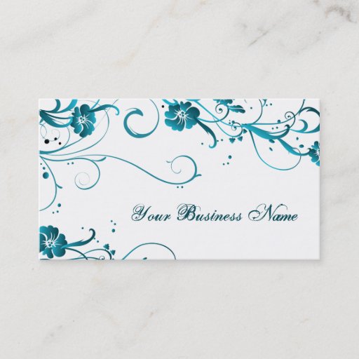 Customizable teal elegance business cards
