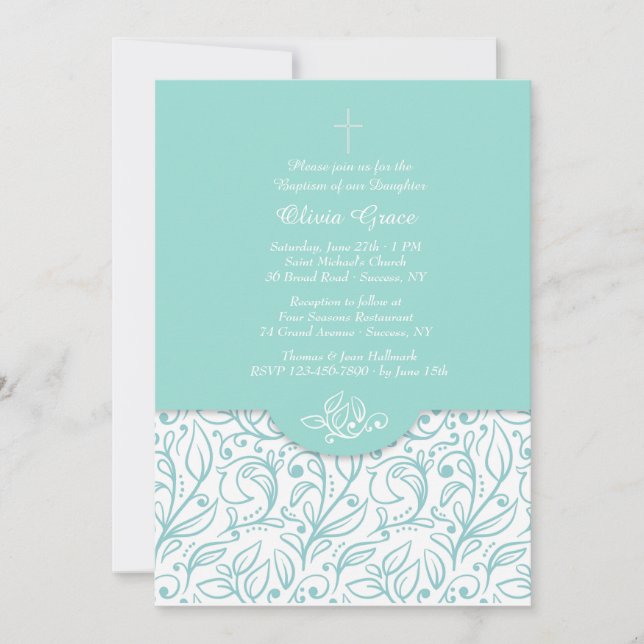 Teal Elegance Invitation (Front)