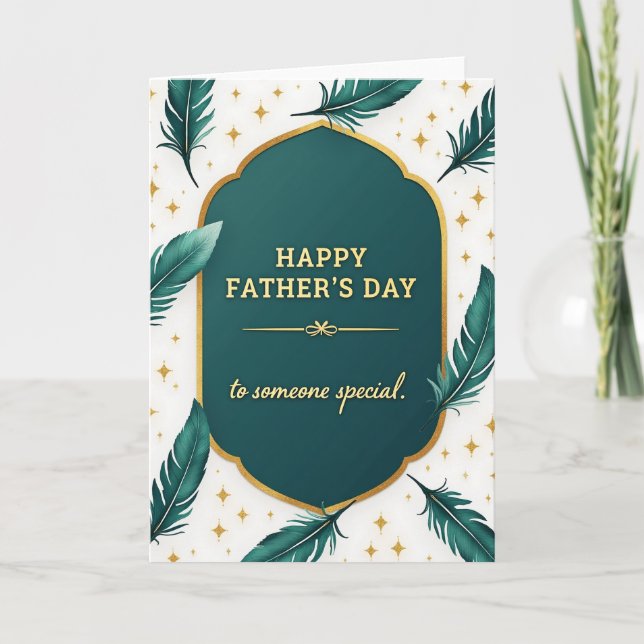Teal Elegant Fathers Day Card (Front)