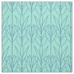 Teal elegant natural seamless leafy pattern plant fabric