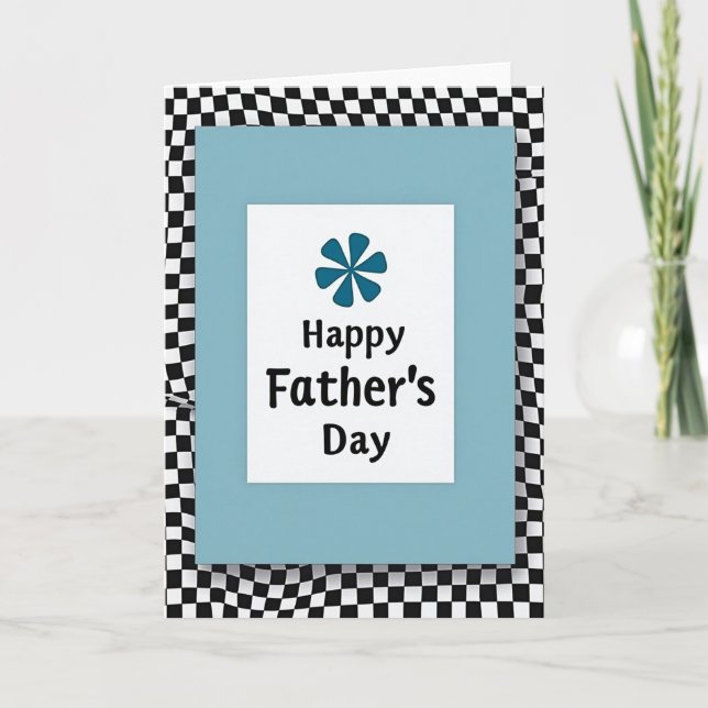 Teal Emblem Fathers Day Card (Front)