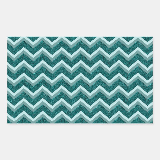 Teal Embossed Foil Rectangular Sticker (Front)
