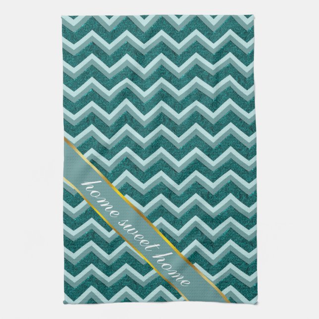 Teal Embossed Foil Towel (Vertical)