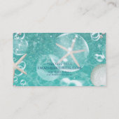 Teal Enchanted Sea Starfish & Bubbles Ocean Beach Business Card (Back)