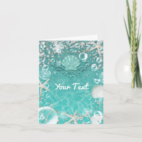 Teal Enchanted Sea Starfish  Bubbles Thank You