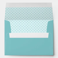 Teal Envelope with Mint Polka Dot Pattern