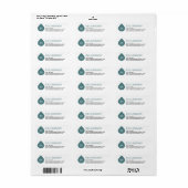 Teal Essential Oil Drop Product Business Label (Full Sheet)