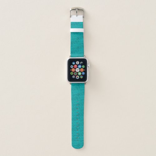 Teal Etched Look Horse Racing Silhouette Apple Watch Band