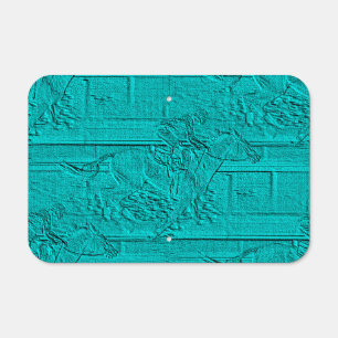 Teal Etched Look Horse Racing Silhouette Metal Sign