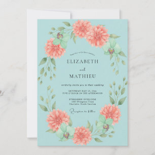 Teal Ethereal Spring Wedding Invitation