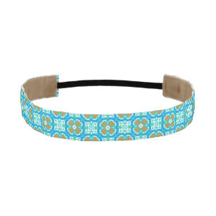 Teal Ethnic Pattern Athletic Headband