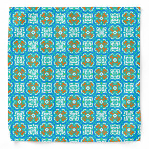 Teal Ethnic Pattern Bandana