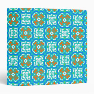 Teal Ethnic Pattern Binder