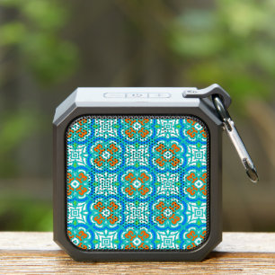 Teal Ethnic Pattern Bluetooth Speaker