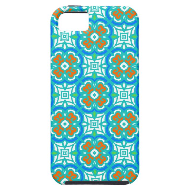 Teal Ethnic Pattern Case-Mate iPhone Case (Back)
