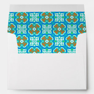 Teal Ethnic Pattern Envelope