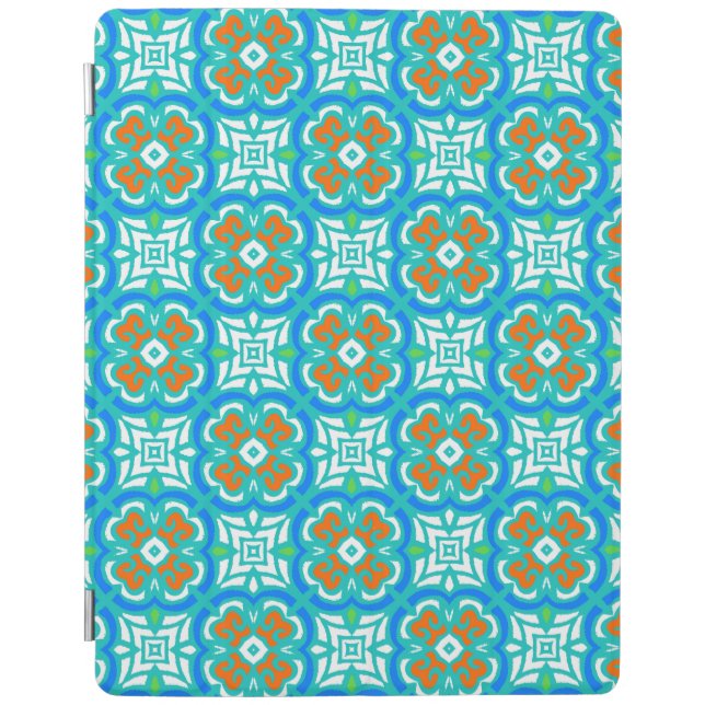 Teal Ethnic Pattern iPad Air Cover (Front)
