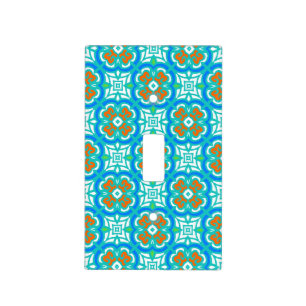 Teal Ethnic Pattern Light Switch Cover