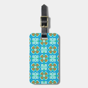 Teal Ethnic Pattern Luggage Tag