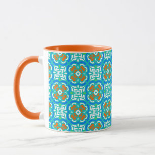 Teal Ethnic Pattern Mug