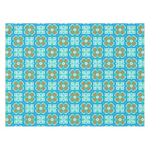 Teal Ethnic Pattern Tablecloth