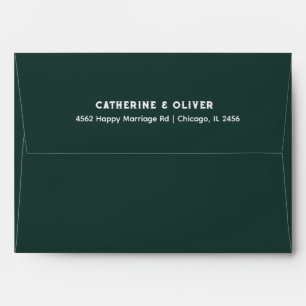 Teal Exotic Floral Custom Wedding Envelope