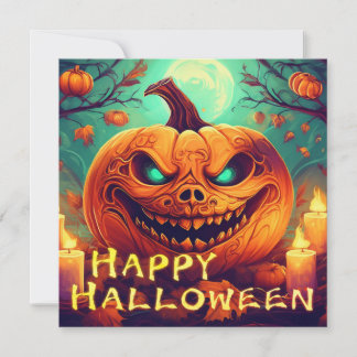 Teal-Eyed Pumpkin Candles Full Moon Halloween