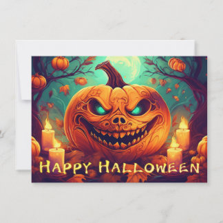 Teal-Eyed Pumpkin Candles Full Moon Halloween