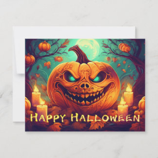 Teal-Eyed Pumpkin Candles Full Moon Halloween