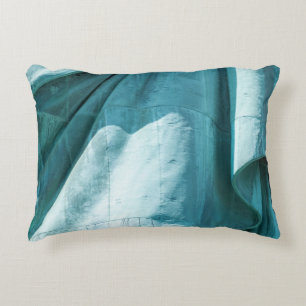 Teal fabric cover accent pillow