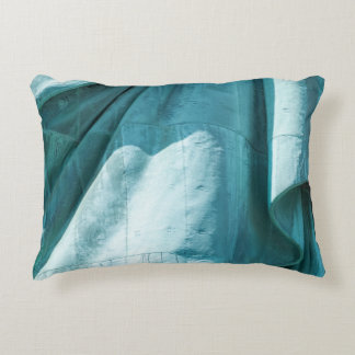 Teal fabric cover accent pillow