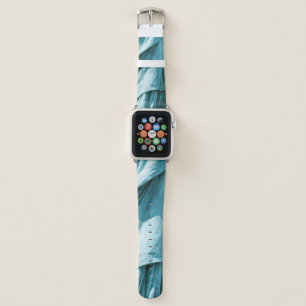 Teal fabric cover apple watch band