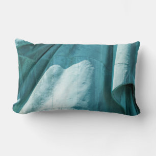 Teal fabric cover lumbar pillow