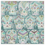 Teal Fade CARPE DIEM SKULLS Sugar Skull Fabric