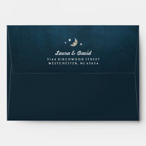 Teal Fade MOON  STARS Matching Wedding Envelope