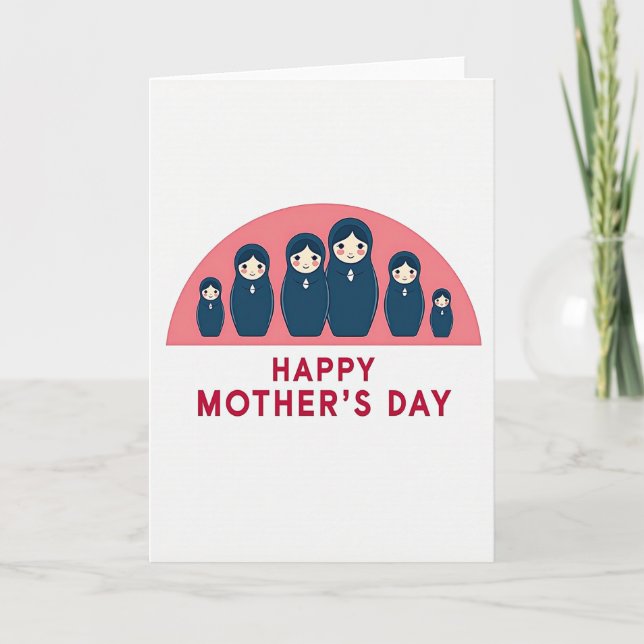 Teal Family Mothers Day Card (Front)