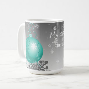 Teal Fancy Christmas Ornament Coffee Mug