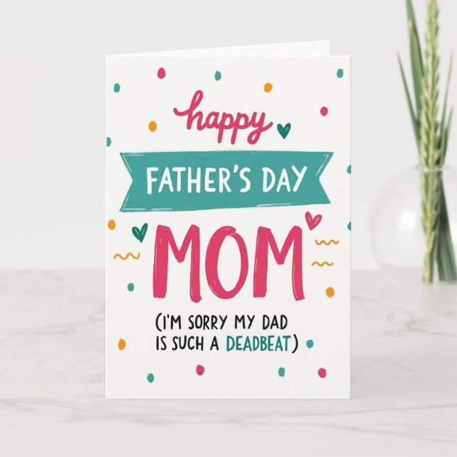 Teal Fathers Day Banner Card (Front)