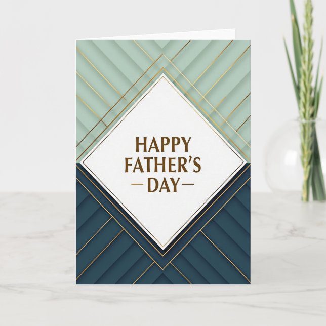 Teal Fathers Day Panel Card (Front)