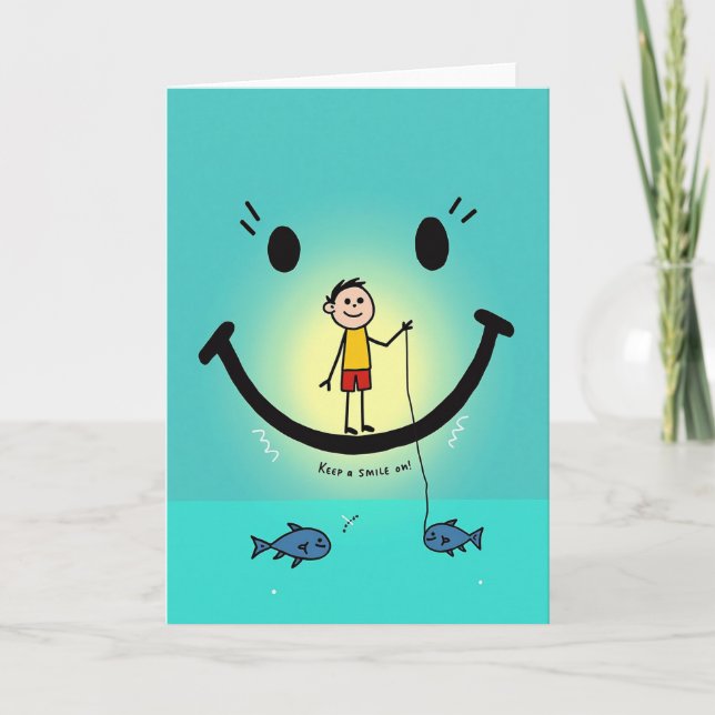 Teal Fathers Day Smile Card (Front)
